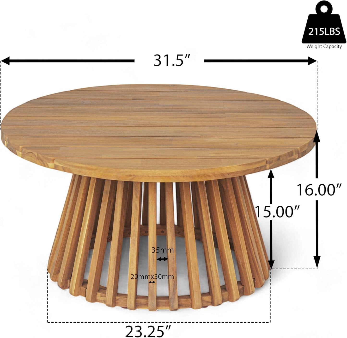 Christopher Knight Home Claremont Patio Sofa and Coffee Table Set, 2 Piece Outdoor Patio Furniture Set with Cushion, Acacia Wood 3 Seater Outdoor Sofa Daybed and Coffee Table Set, Teak+Dark Grey