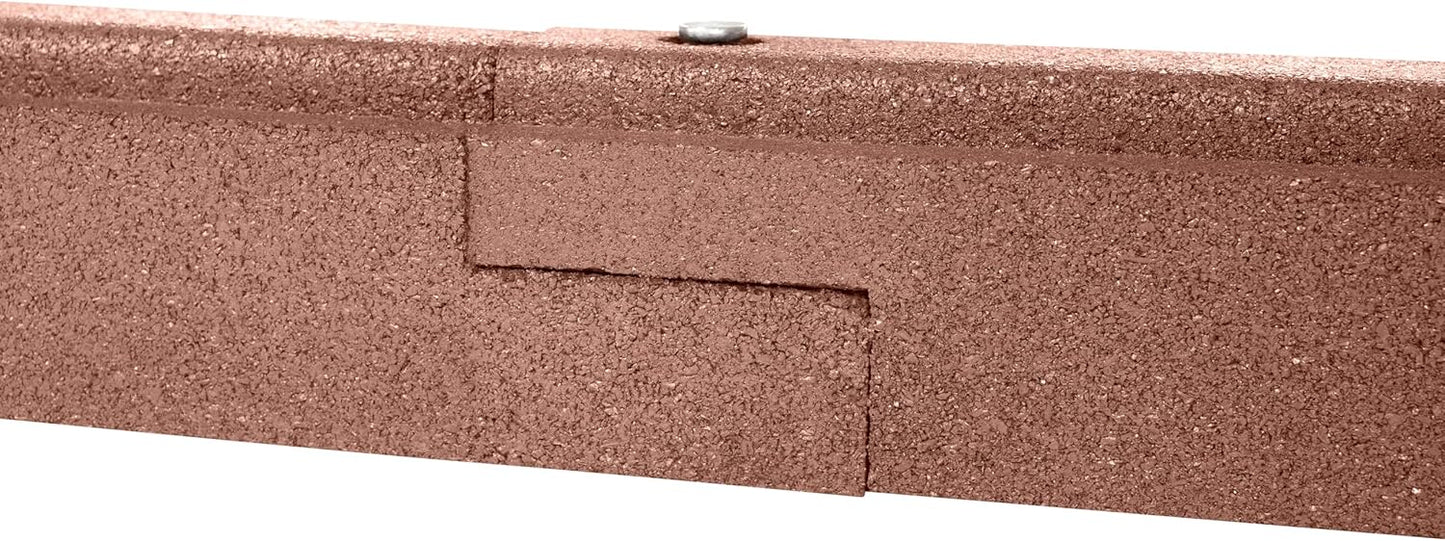 Playsafer Rubber Playground Border Edging Kit, 6' Flexible Heavy Duty Rubber Interlocking Playground Timber, No Dig Easy to Install (Neutral Brown, 24 Pack)