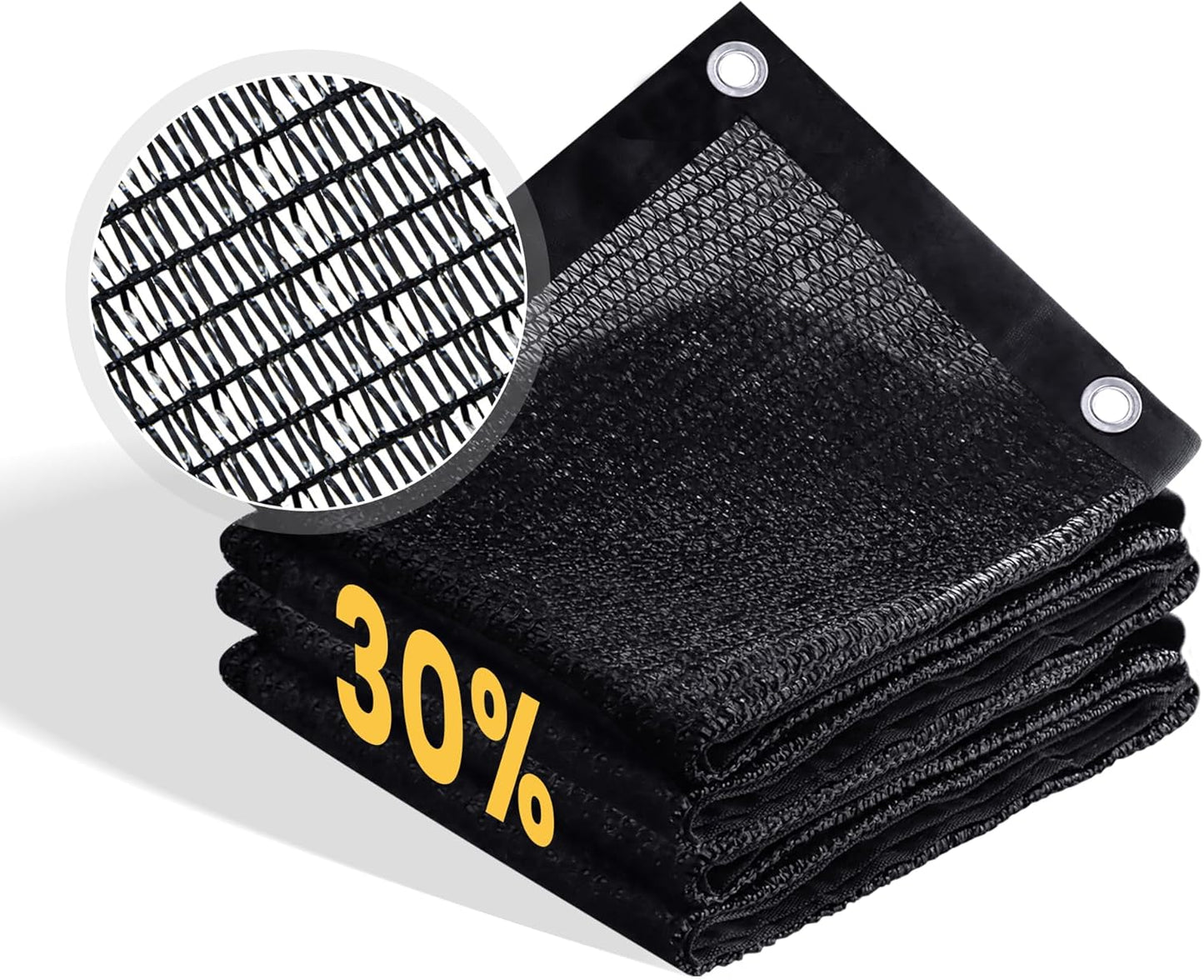 VICLLAX 30% Shade Cloth, 6x17FT Durable Black Mesh Trap with Every 3 FT Grommet, Sun Shade Fabric Netting for for Plants Cover, Greenhouse, Chicken Coop, Barn Kennel, Garden Patio