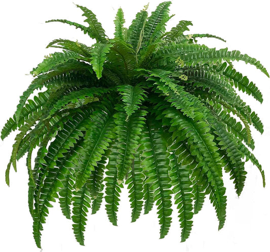GYERB Large Fake Boston Ferns, 88 Branches Artificial Ferns, Faux Fern Plants for Home, Office, Garden Indoor Outdoor Decoration(48 inch,1pack)