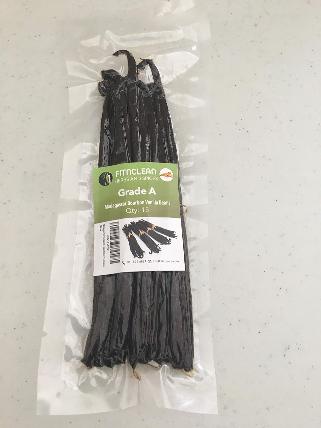 15 Organic Grade A Madagascar Vanilla Beans for Extract and Baking by FITNCLEAN VANILLA| Certified USDA Organic. 6"-7.5" Bulk Bourbon Fresh NON-GMO Whole Gourmet Pods