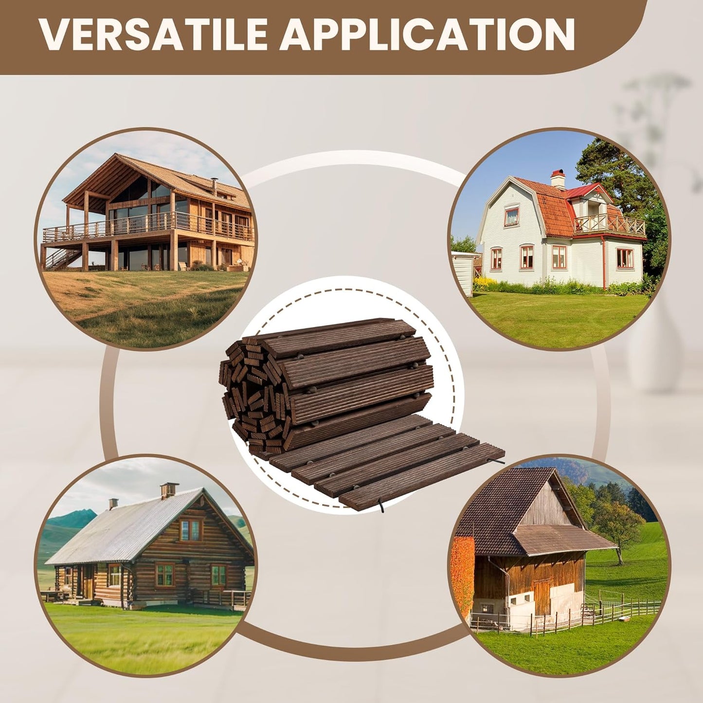 8FT Wooden Garden Pathway, Roll Out Walkway for Patio, Backyard and Outdoor Decor, Weatherproof, Non Slip and Easy to Install, Perfect for Beach, Wedding or Lawn (Brown)