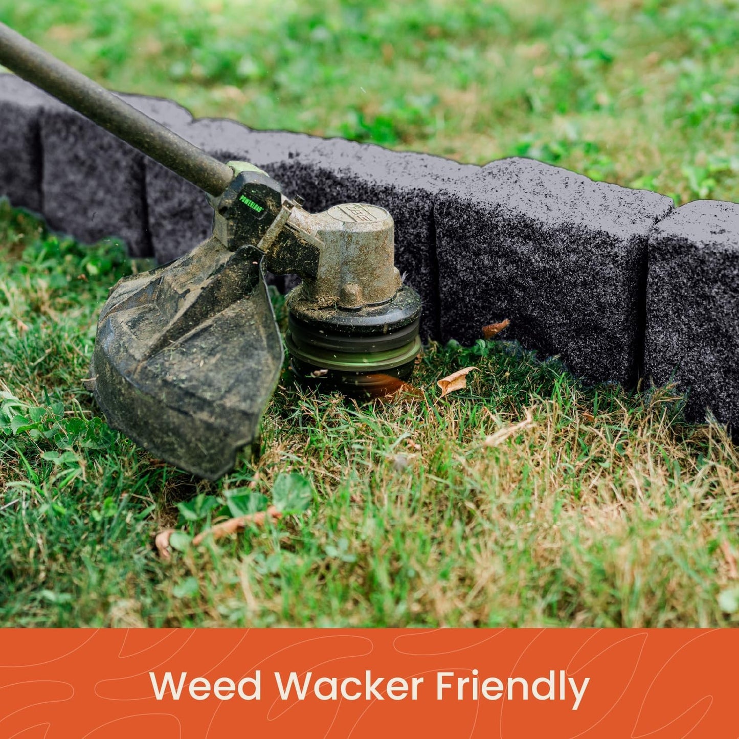 Beuta Landscape Edging | Garden Edging Border | Faux Stone Blocks for Lawn Edging, Flower Beds & Yard Edging – 10 Pack | Each Section Has 6 Blocks 48" L x 4" W x 6.5" H | 20 Spikes | Charcoal