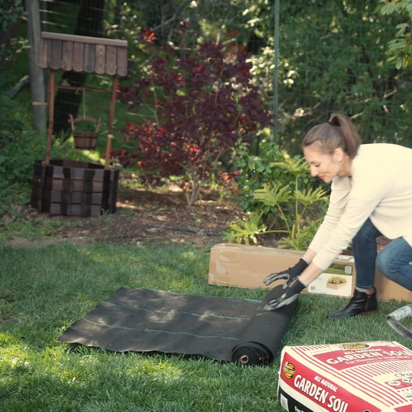 ECOgardener Premium 5oz Landscape Fabric, 3ft x 50ft Pro Garden Weed Barrier - Durable & Heavy Duty Weed Block Gardening Mat, Easy Setup & Superior Weed Control, Eco-Friendly & Convenient Design