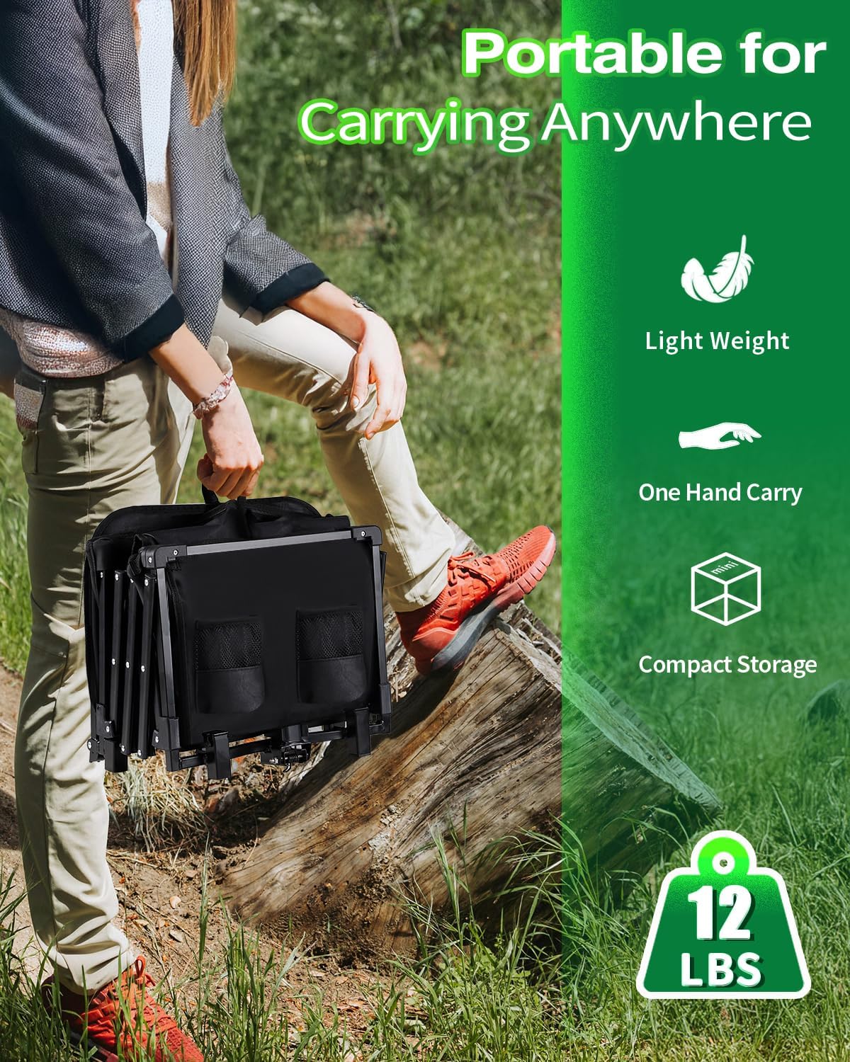 Collapsible Wagon, Foldable Wagon with Tailgate Extended, 360lbs Heavy Duty, Portable Lightweight Utility Wagon for Grocery, Camping, Garden, Sports, Black T