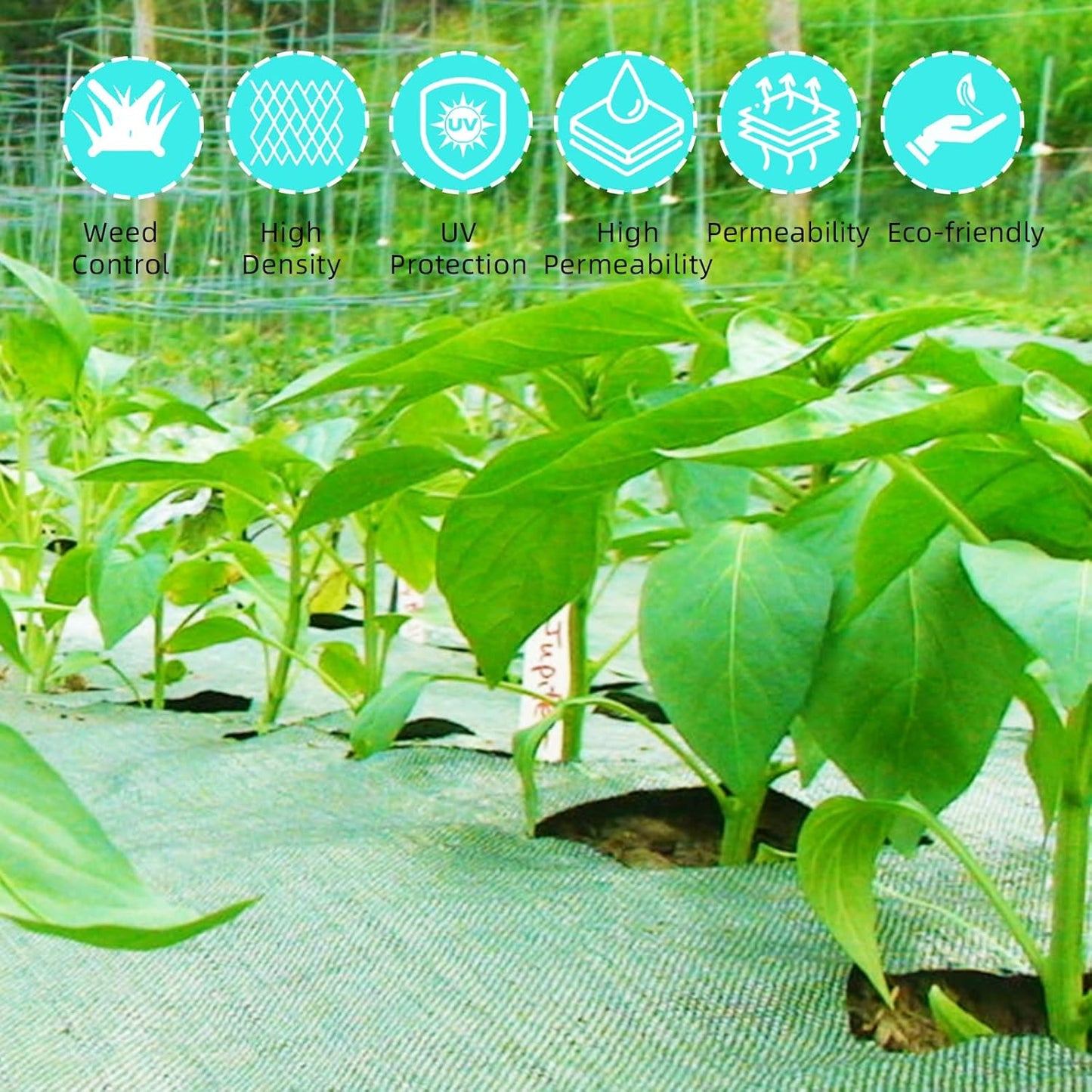 PioneerWorks 6.5ft x 300ft Premium 3oz Pro Garden Weed Barrier Landscape Fabric Durable & Heavy-Duty Weed Block Gardening Mat, Easy Setup & Superior Weed Control, Eco-Friendly & Convenient Design