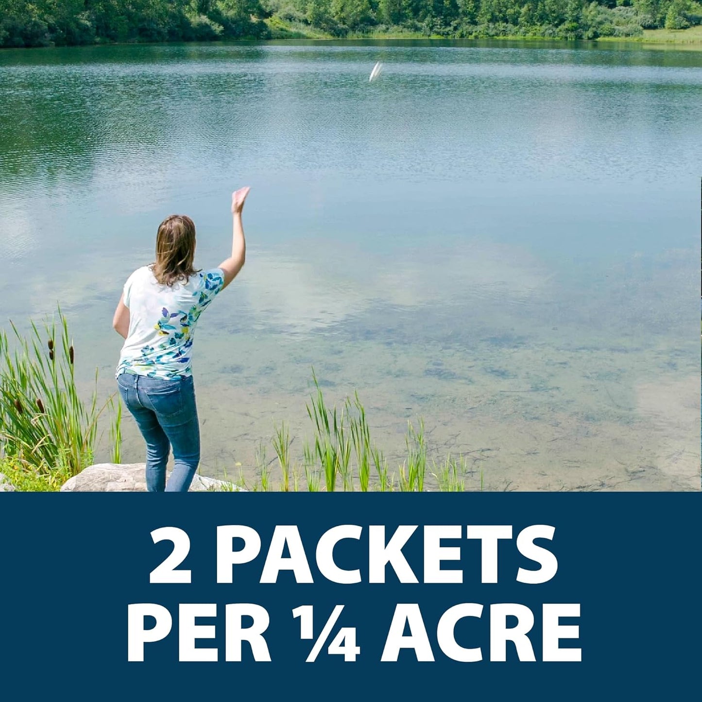 Airmax PondClear Packets, Beneficial Bacteria & Enzyme Clarifier Treatment with Ecoboost PRx, Clear & Clean Pond & Lake Water, Safe for Fish, 24 Count