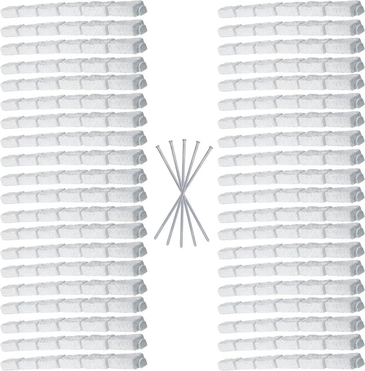 Beuta Landscape Edging | Garden Edging Border | Faux Stone Bricks for Lawn edging, Flower beds, Pathways & Yard Edging– 40 Packs | Each Section Has 6 Bricks 48"L x 4"W x 2.25"H | 120 Spikes |Limewash