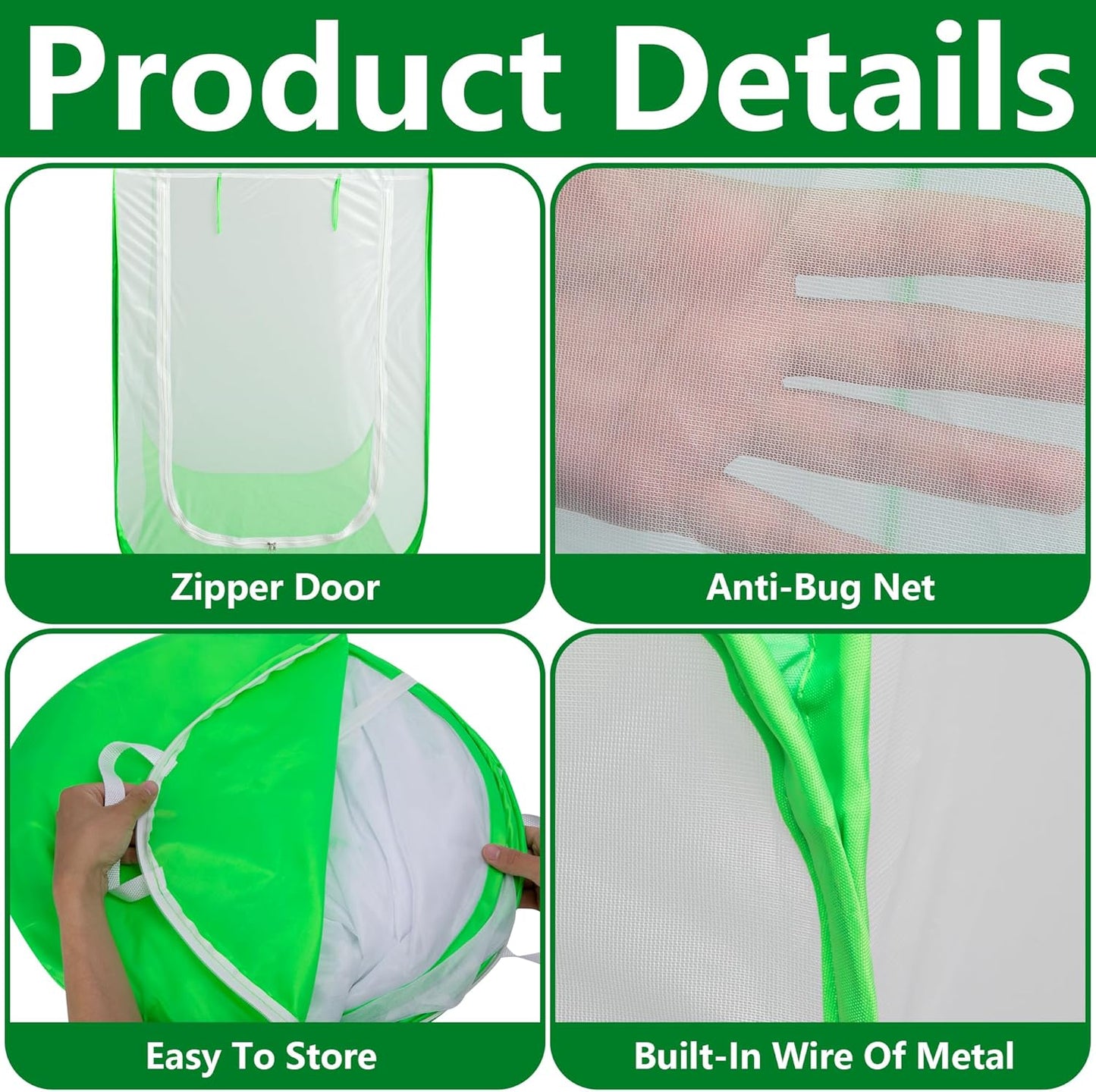 59" x 35" x 35" Pop Up Garden Mesh Plant Cover, Plant Protectors Mesh Plant Enclosure, Garden Net Cage Pest Protection Guard Tent with Storage Bag for Protect Plant Vegetable Fruit from Birds Insects