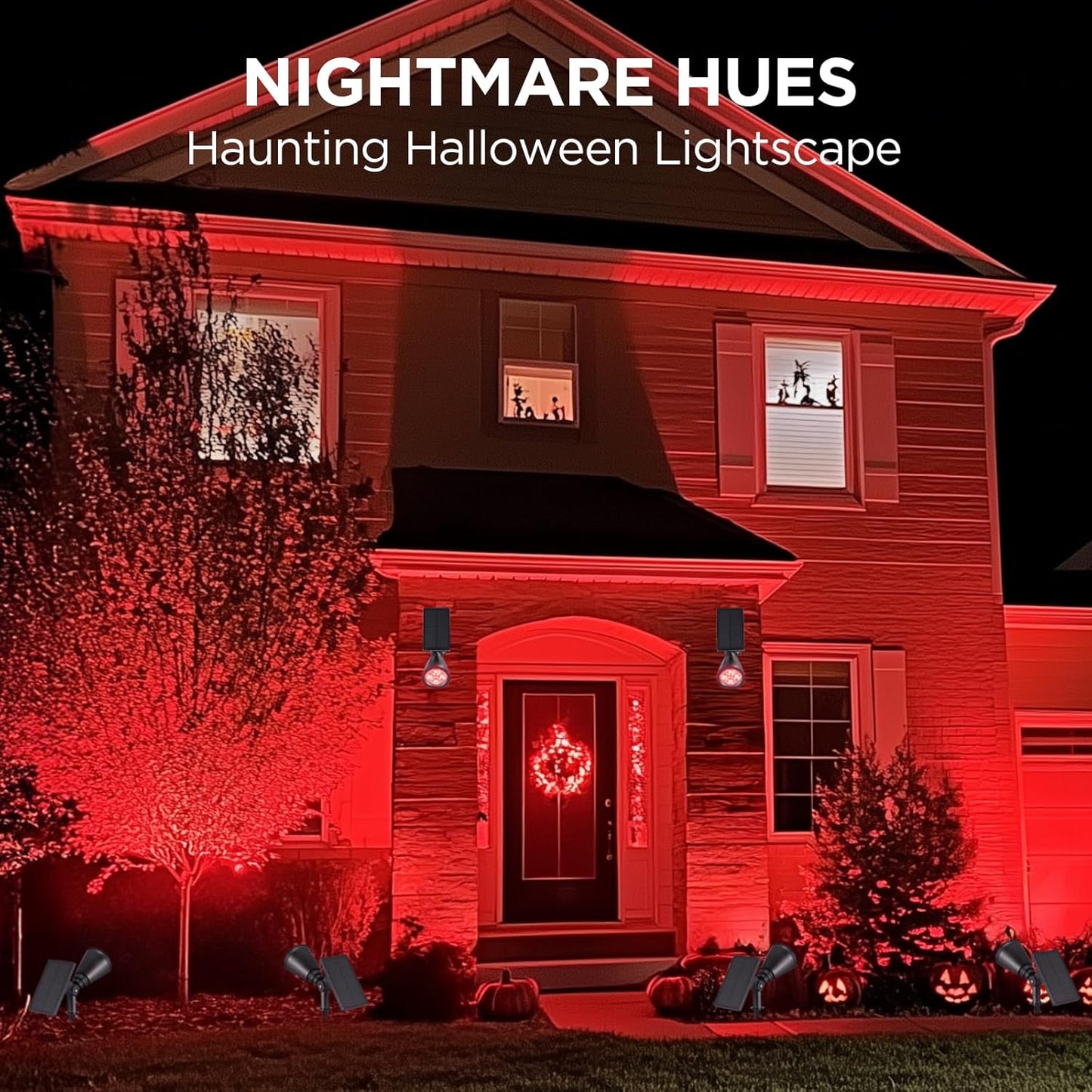 InnoGear Solar Lights Outdoor Waterproof Solar Garden Light for Outside Yard Landscape Lighting Pathway Spot Lights Spotlight Wall Light Auto On/Off, Pack of 2 (Red and Green Light)