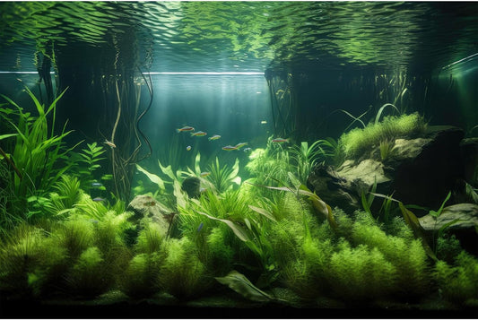 Aquarium Background Lush Green Aquatic Plants and Seagrasses Terrarium Background Under The Sea View With Rock Sands Fish Tank Background Amazing Aquarium Backdrop Background Poster Vinyl 72x16in