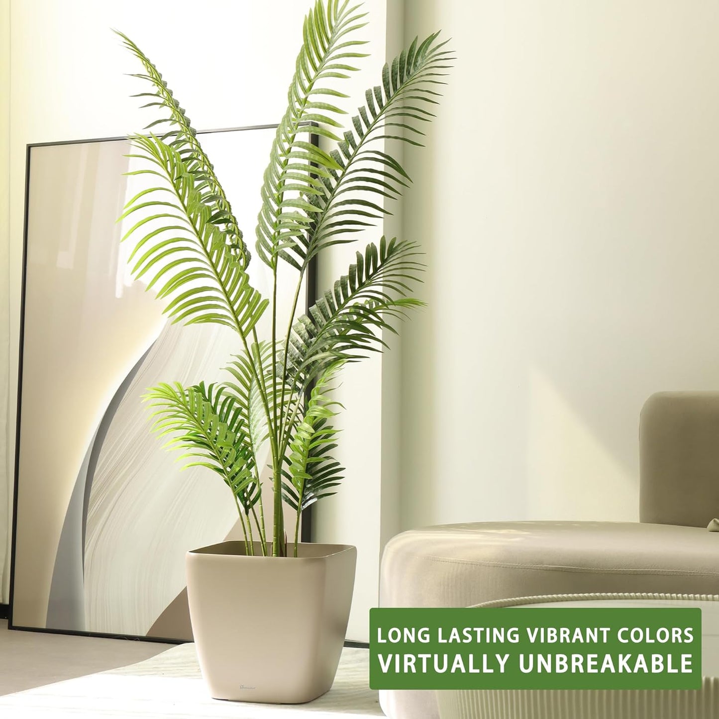 Dexceder 18x17 Self Watering Planter with Wheels Indoor Outdoor, Inner Mat Design, Thickened Large Floor Standing Flower Plant Pot with Water Level Indicator (Taupe Matte)