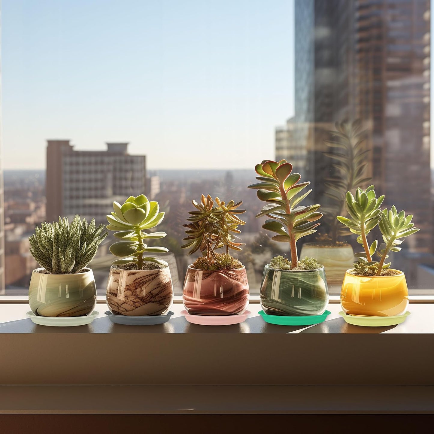 12Pcs Colourful Plant Saucer, 6 8 10 Inch Durable Plastic Plant Tray, Round Plant Pot Saucers, Drip Tray for Indoor and Outdoor Garden, Pink