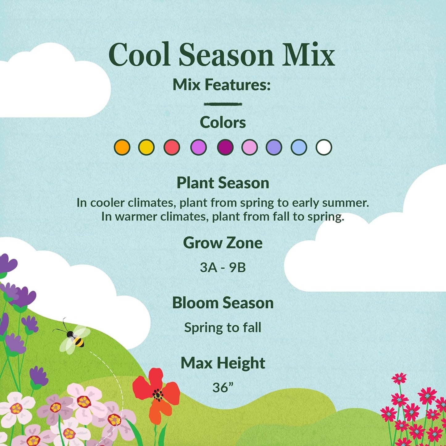 Ferry-Morse Cool Season Mix Bulk Wildflower Seeds, 1lb
