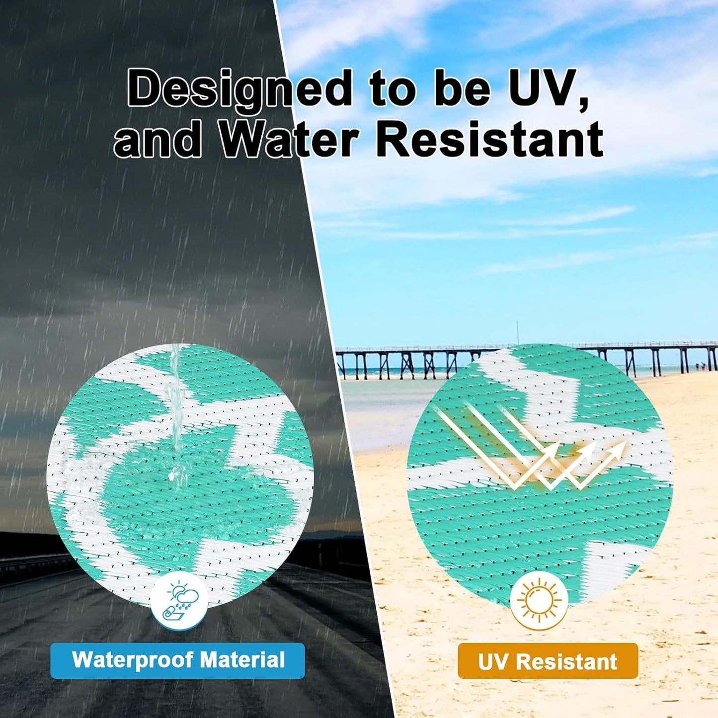 HEBE Outdoor Rug Waterproof 6x9, Reversible Plastic Straw Rug RV Camping Rug, Indoor Outdoor Patio Mat Clearance, Outside Carpet for Porch,Deck,Camper,Balcony,Backyard,Picnic