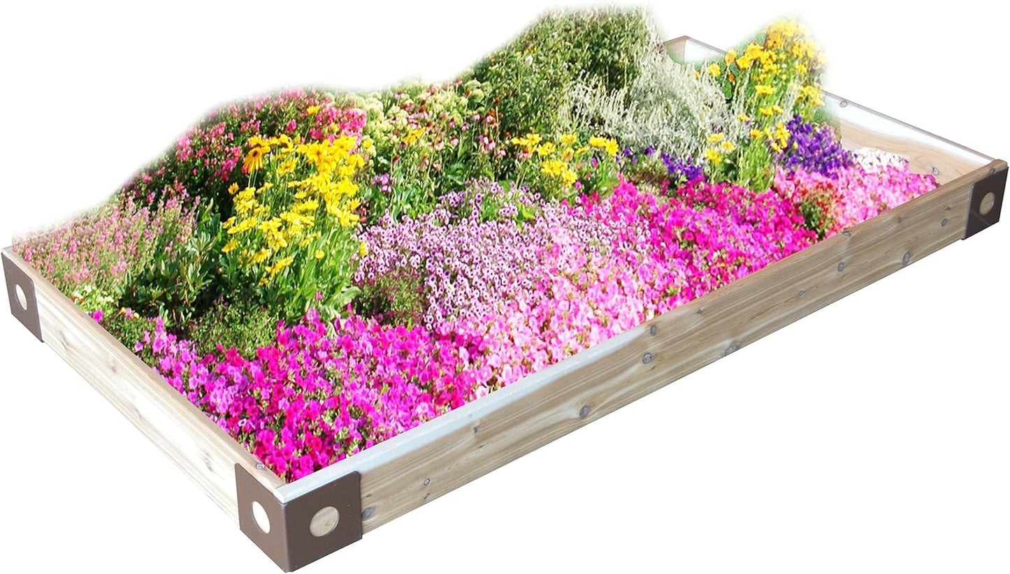 Red Cedar Wood Raised Vegetable Garden Bed - Amish Made in USA (5.5" Raised Bed with Decorative Corners, Unfinished)
