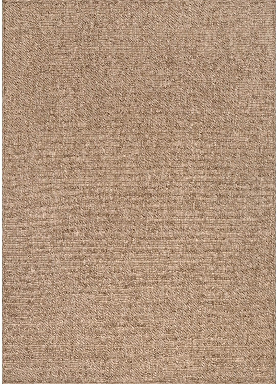 CAMILSON Easy Jute Rug 4x6, Indoor Outdoor Natural Color Fiber Area Rugs for Living Room Patio and Kitchen Rug, Solid Boho Woven Design, Easy-Cleaning, Washable Outside Carpet Alfombras (4 x 6)