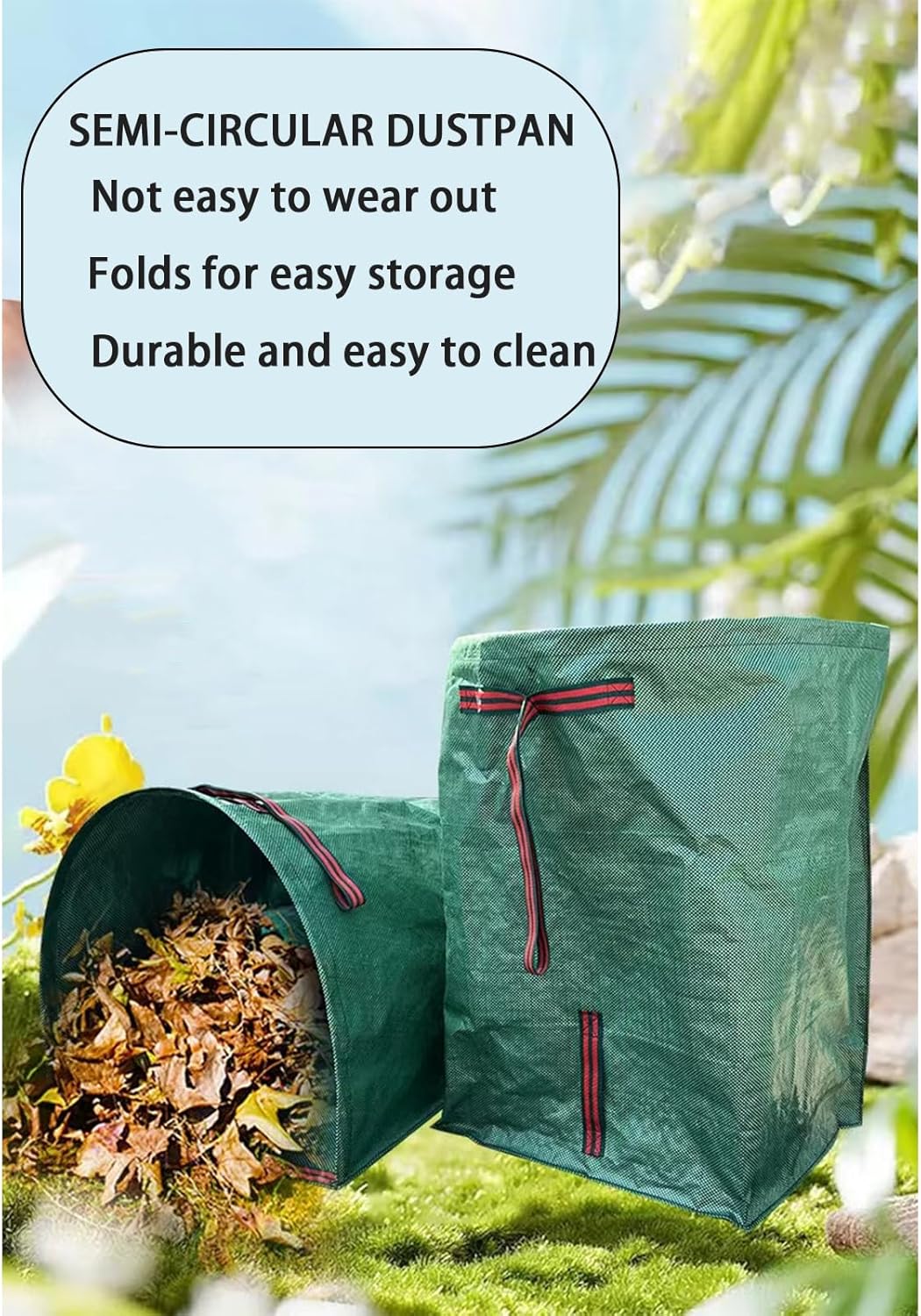 Leaf Dustpan, Leaf Collector, Large Yard Dustpan-Type Lawn and Leaf Bags Reusable, Leaves Collector, Garden Bags for Leaves, Debris, Grass, Clippings, Lawn Trash 40Gallon