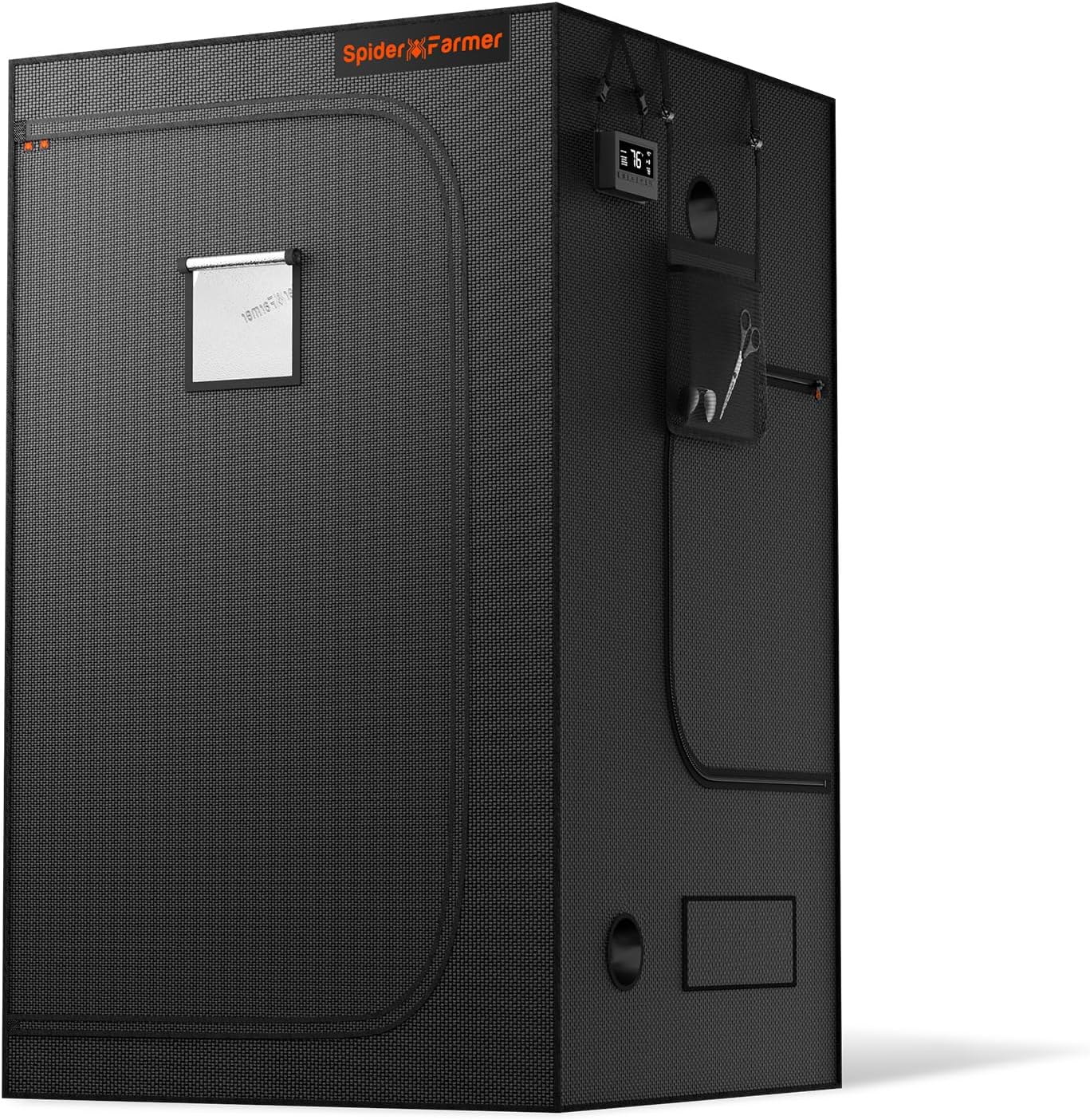 Spider Farmer 4x4 Grow Tent Pro-Grade, 48"x48"x80", with Observation Window and Floor Tray, 1680D Thicken Mylar Canvas, 4x4x6.6 for Indoor Hydroponic Growing for SF4000, SE5000, G5000