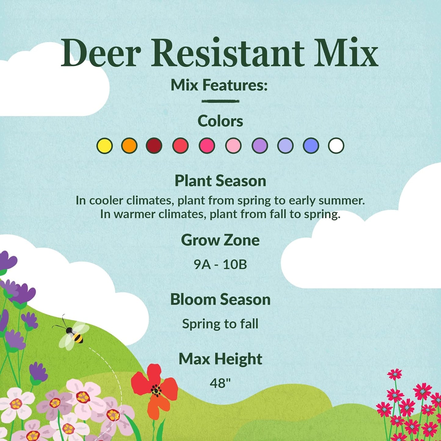 Ferry-Morse Deer Resistant Mix Bulk Wildflower Seeds, 1lb
