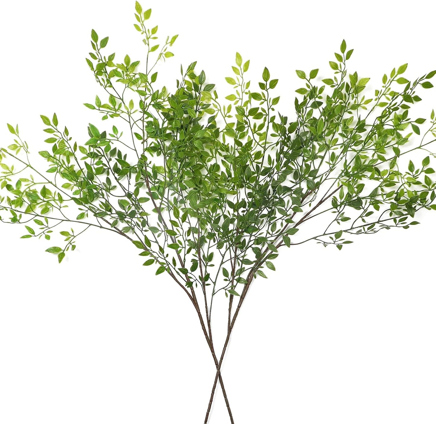 Dremisland Artificial Plant 43.3 Inch Artificial Bamboo Plant Branch 2 Pcs Artificial Green Stems Lucky Bamboo Plants Fake Shrubs Plants Bushes for Home Wedding Office Garden Decor (Green)