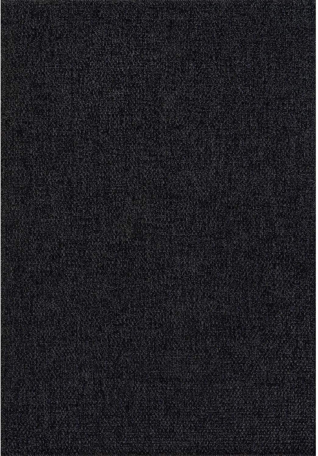 Easy Jute Rug 5x7 Indoor Outdoor Natural Rugs Solid Fiber Rug Woven Area Rug Boho Easy Clean Inside Carpet for Living Room Bedroom Dining Room Hallway or Outdoor Patio Porch (5 X 7 Dark Grey)