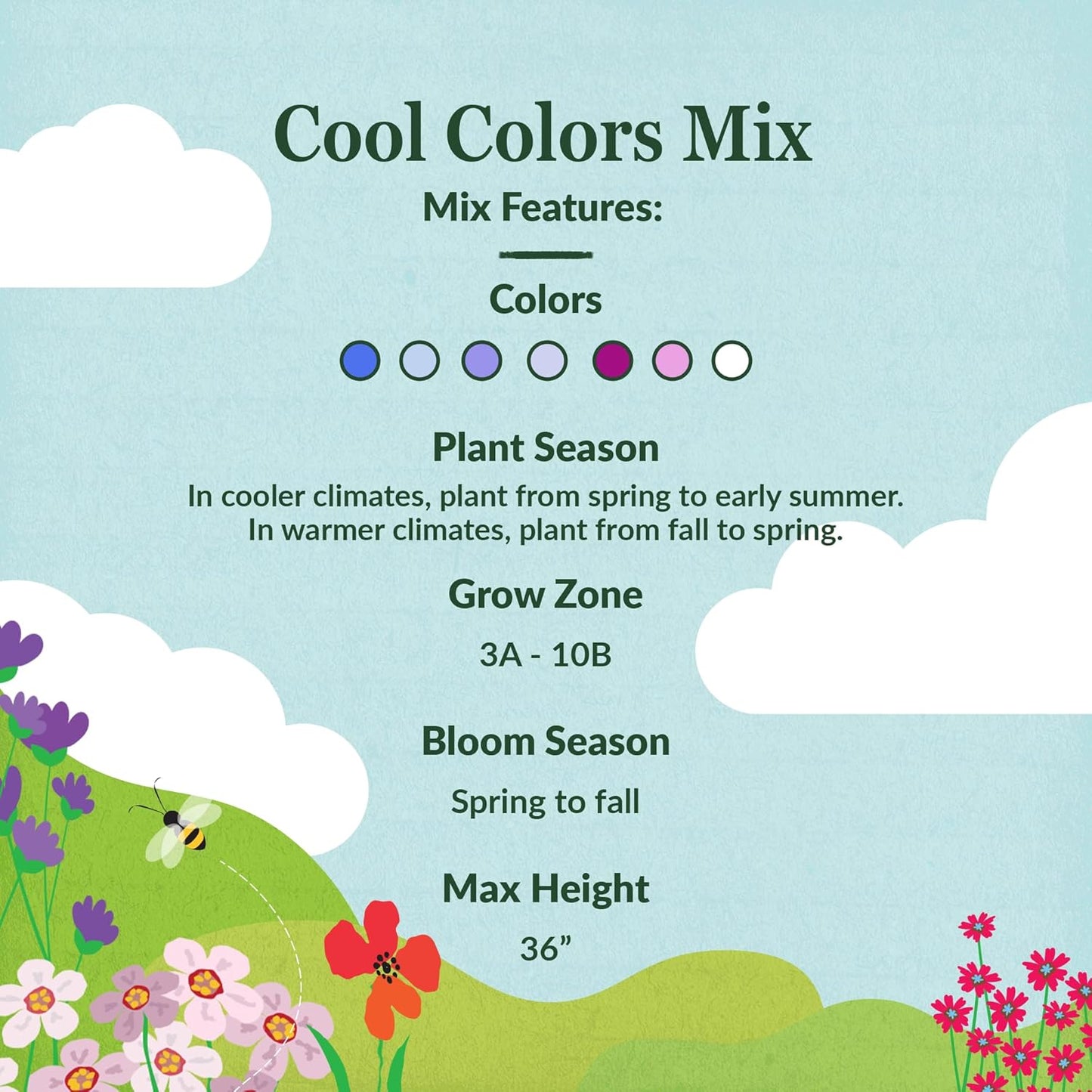 Ferry-Morse Cool Colors Mix Bulk Wildflower Seeds, 1lb