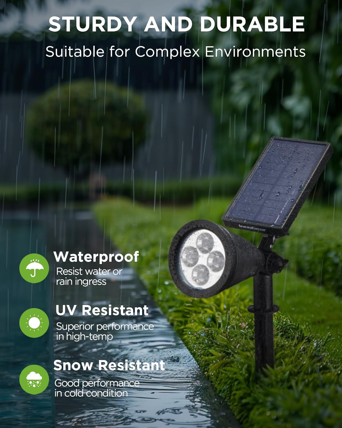 InnoGear Solar Lights Outdoor Waterproof Solar Garden Light for Outside Yard Landscape Lighting Pathway Spot Lights Spotlight Wall Light Auto On/Off, Pack of 4 (Red, Green, Violet Purple, Blue)