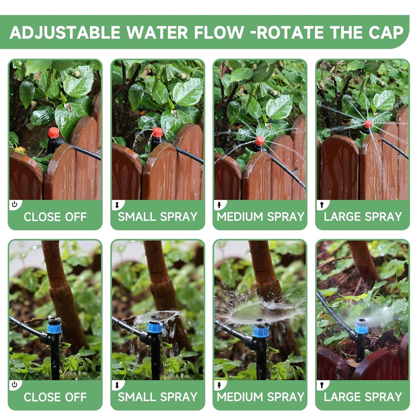 Quick-Connect 200FT Drip Irrigation System Kit, Automatic Garden Plant Watering System for Greenhouse, Yard, Lawn, with 1/2 inch 1/4 inch Irrigation Tubing Hose and Accessories