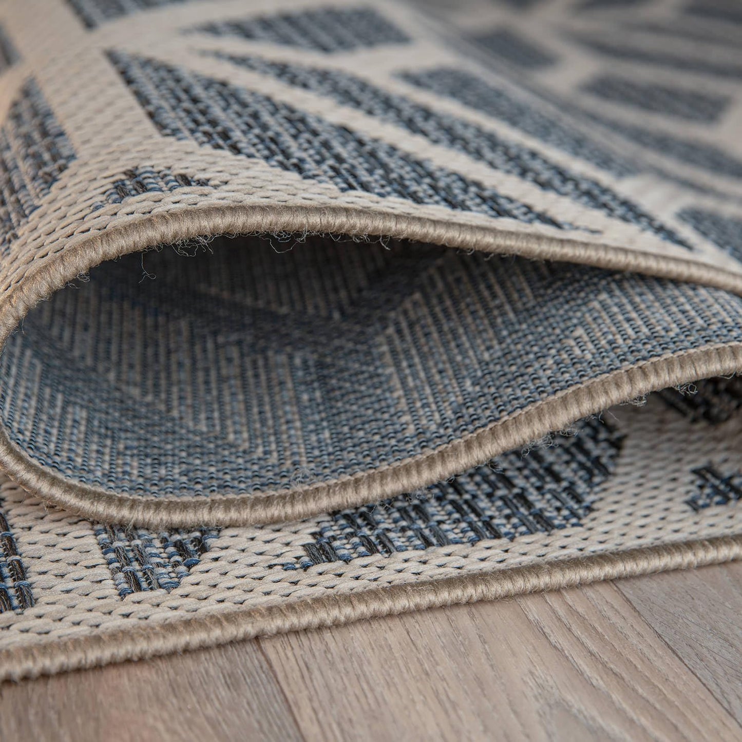 Rugshop Contemporary Geometric Indoor/Outdoor Square Rug 6' 6" Blue