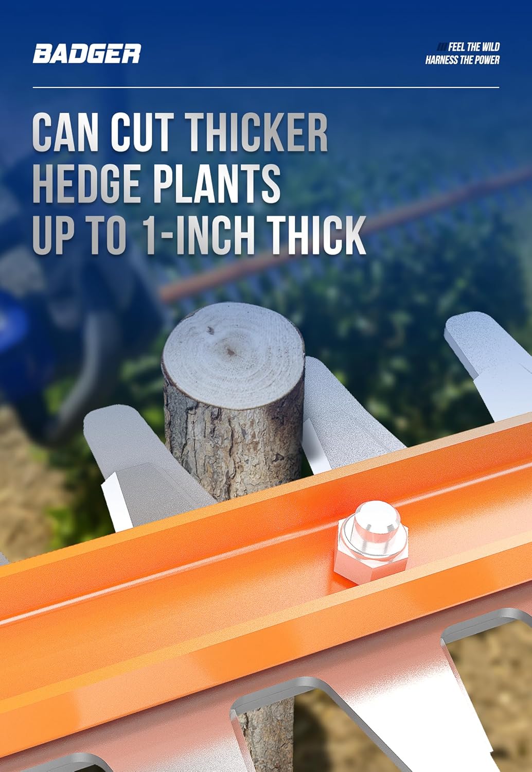 WILD BADGER POWER Hedge Trimmer 40V 24” Cordless, Powerful Electric Hedge Trimmer, 2.0Ah Battery and Charger Included