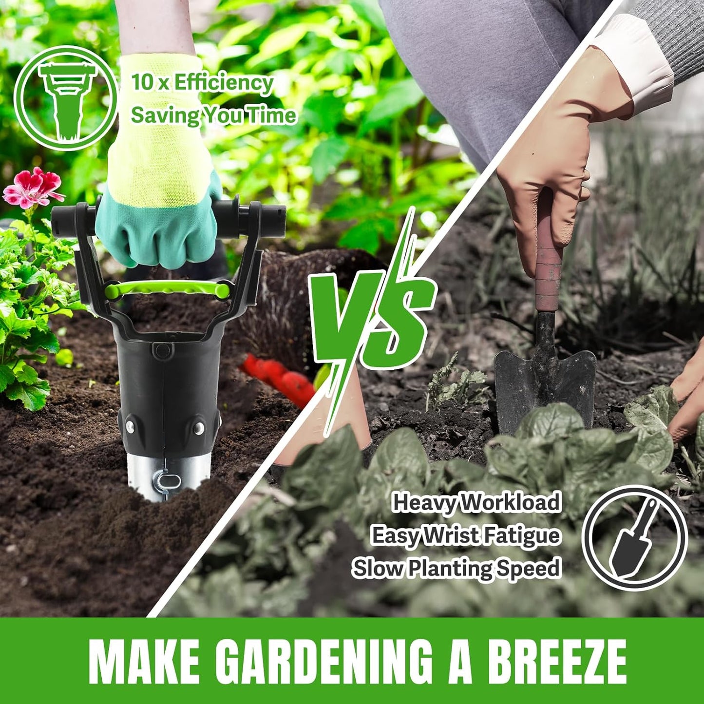 joyhalo Garden Bulb Planter Tool, 5 inch Depth Bulb Planting Tool, Gardening Garden Tools, Automatic Soil Release Bulb Planters for Plants Seeds & Bulbs Tulip Daffodils Dahlias Lilies Onions