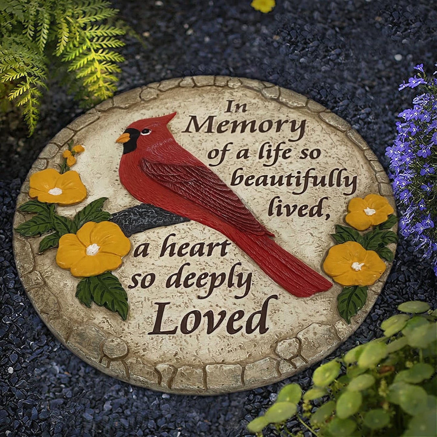 Cardinal Memorial Stones, Garden Memorial Stones for Loved Ones, Memory Stones for Loved Ones Lost, Sympathy Gifts, Memorial Gifts Loss Brother, Son, Husband, Sister TNS8