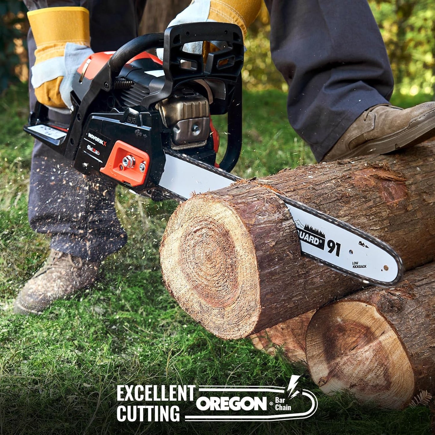 16" Chain and 16” Guide Bar Pitch: 3/8” Low Profile 57Drive Links Replacement Chain For Electric Chainsaw Gas Chainsaws .050" Gauge