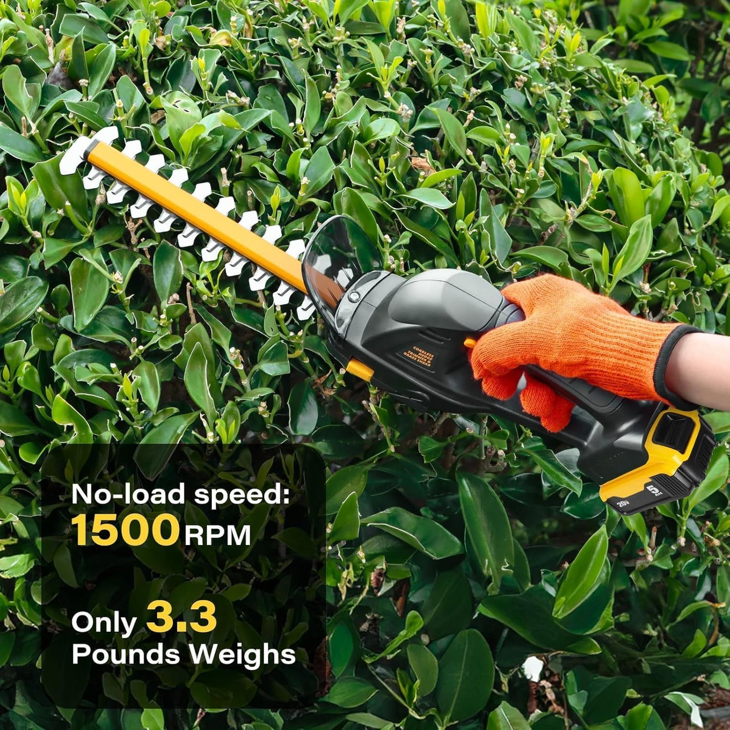 Hedge Trimmer Cordless for DEWALT 20V MAX Battery, 1500RPM Grass Trimmer Electric Hedge Trimmer, 2 in 1 Design for Yard, Garden, Lawn Care(Battery Not Included) (Black)