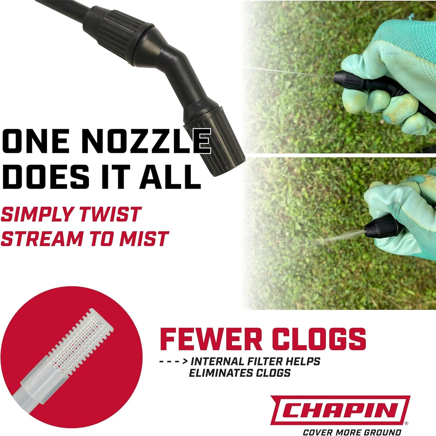 Chapin International 16109 1-Gallon Value Pack Lawn and Garden Pump Sprayer, Made in The USA, for Spraying Weeds, Insects, Fertilizers, 2-Pack, Translucent White