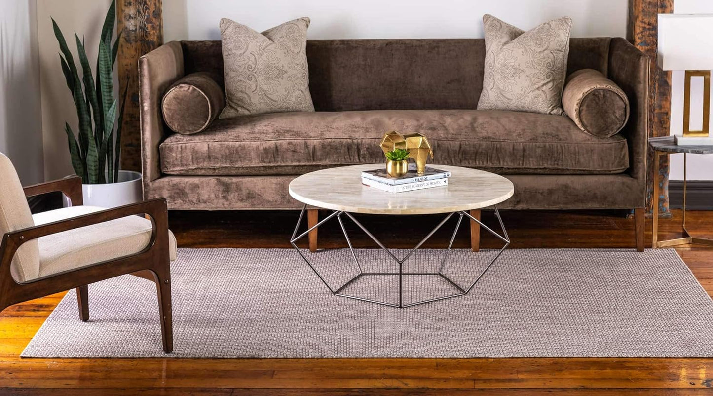 Unique Loom Collection Casual Transitional Solid Heathered Indoor/Outdoor Flatweave Area Rug (7' 10" x 11' 4" Rectangle, Beige/Ivory)