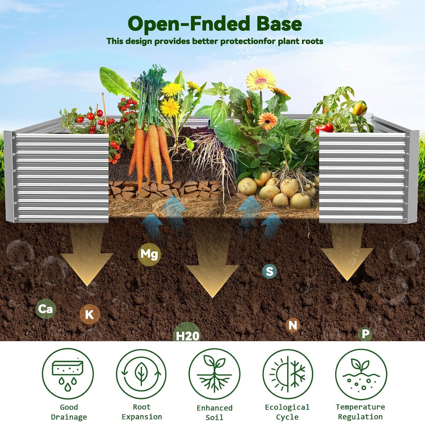 2 Pack 8x4FT Tall Galvanized Raised Garden Bed Outdoor,Metal Garden Bed for Vegetables,Steel Raised Beds for Gardening,Above Ground Garden Box for Flower