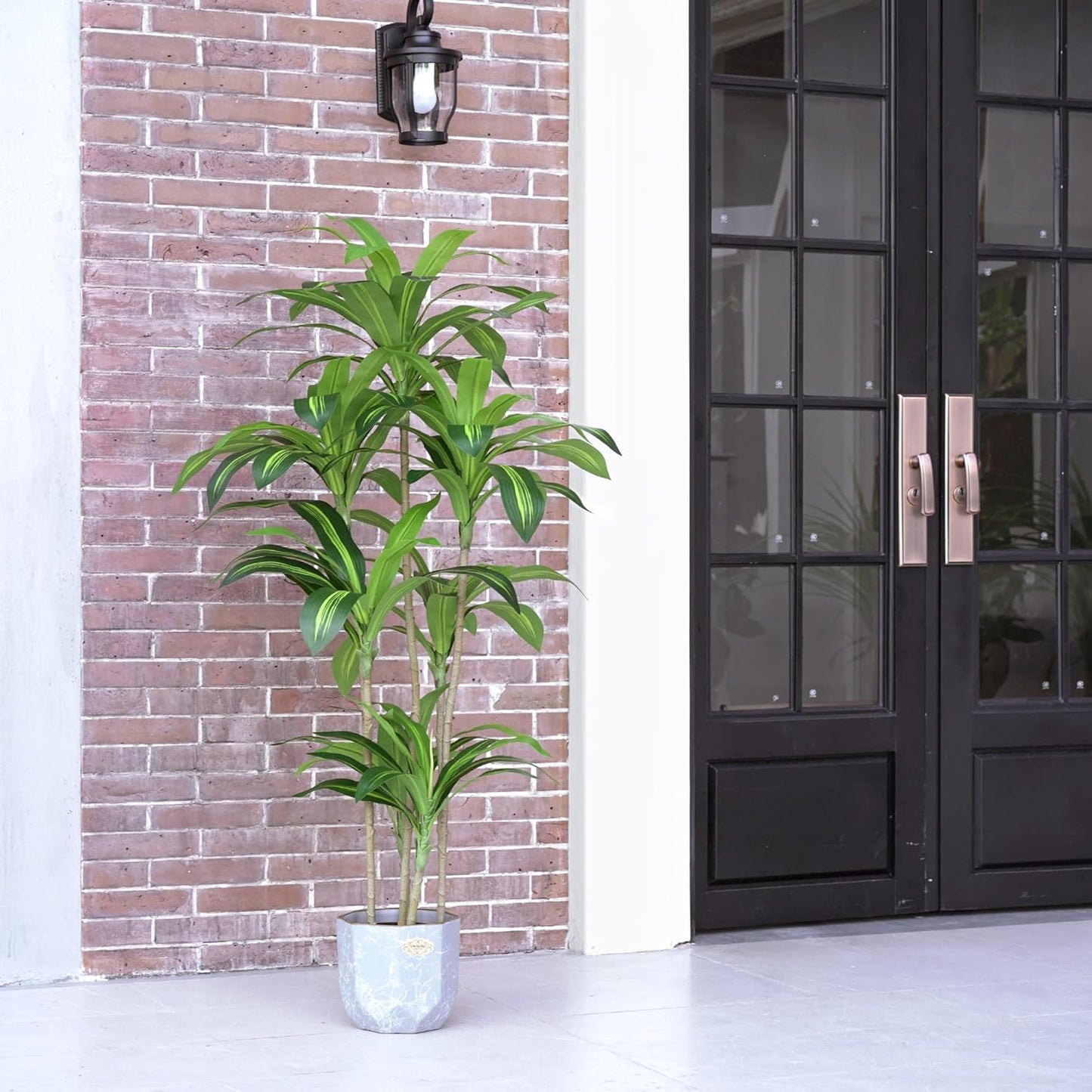 Artificial Plants 5.3Ft Dracaena Fragrans Faux Trees with 7 Heads Fake Tree for Home Decor Indoor or Outdoor Office Decoration Housewarming Gift