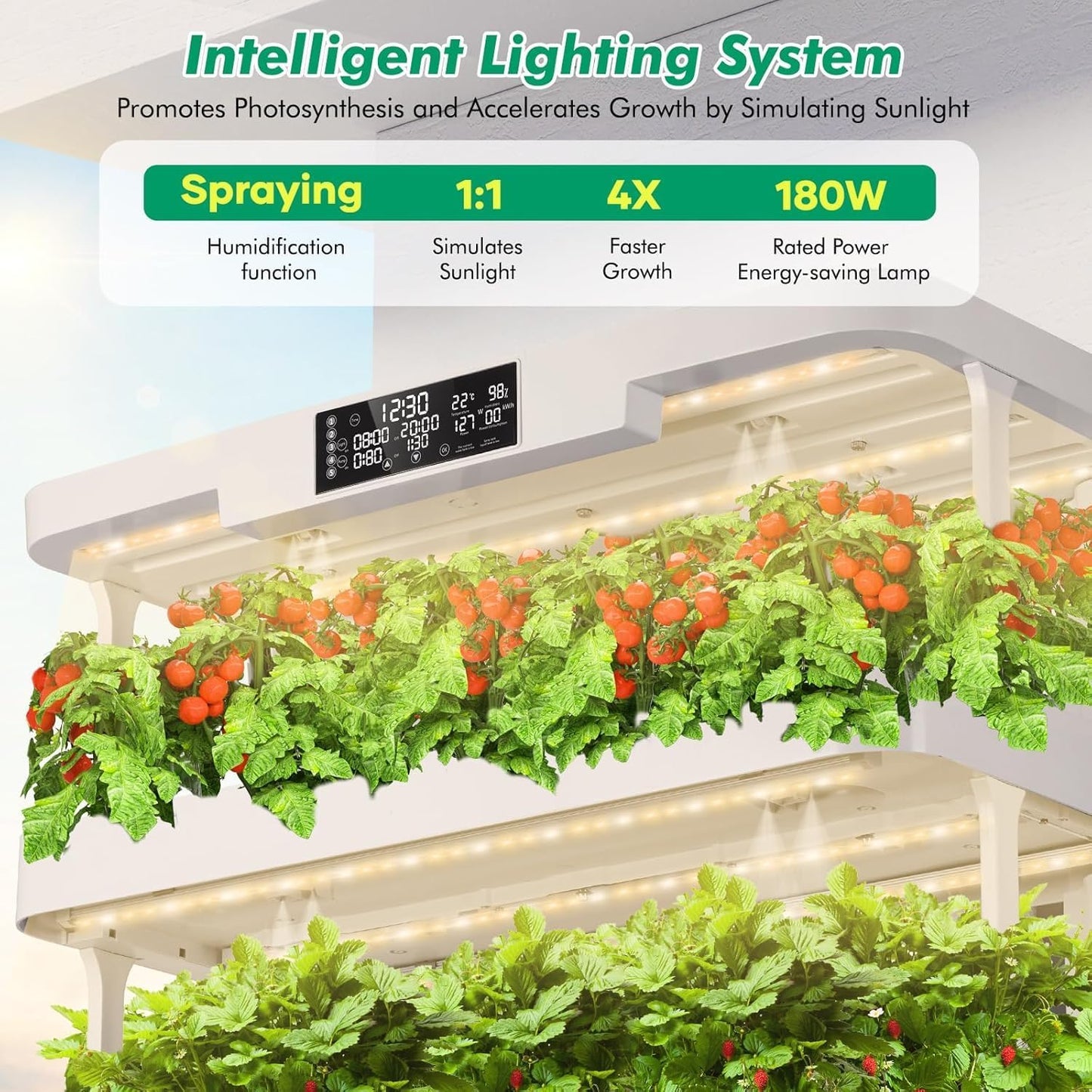 4-Tier Hydroponics Growing System Kit with 130 Pods, Lager Indoor Garden System with LED Grow Light, Automatic Quiet Water Circulation, Food-Grade PP Material Hydroponic Tower for Vegetables
