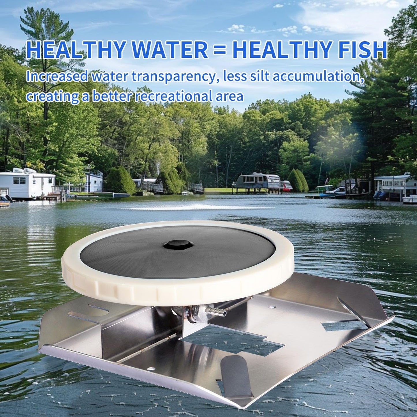 Pond & Lake Aeration Accessories, Pond DiffuserStainless Steel Chassis, Silicone Membrane Diffuser 1Pcs (Black EPDM)