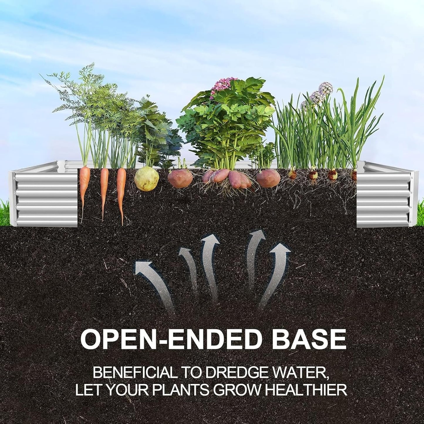 Land Guard 12×4×1ft Galvanized Raised Garden Bed Kit for Vegetables 2 Pack, Galvanized Super Large Metal Planter Raised Garden Boxes Outdoor