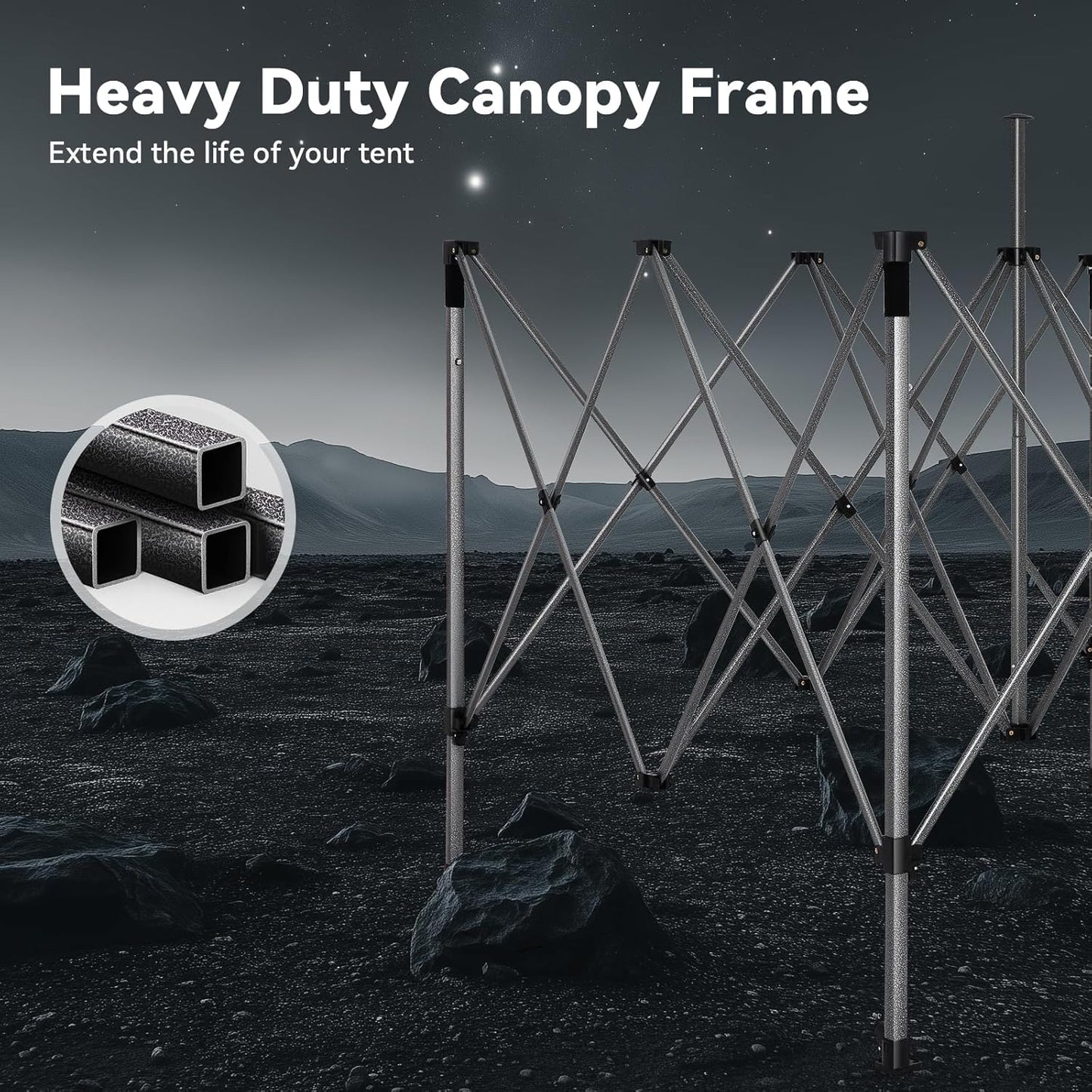 COBIZI 10x15 Pop up Canopy Heavy Duty Without Sidewalls, Easy Set-up Commercial Outdoor Party Canopy, 100% Waterproof Wedding Gazebo, 3 Height Adjustable with Handbag, Gray