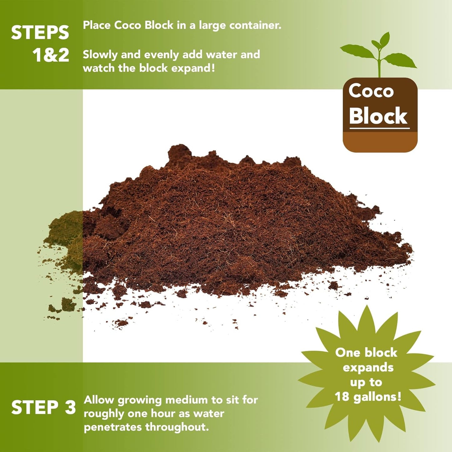 Home and Country Triple Washed Compressed Coco Coir Brick (40 LBS) - Coco Fiber is an Ideal Compost Starter for Your Home Garden. Coco Coir Bricks Provide Organic Alternative to Peat Moss for Plants.