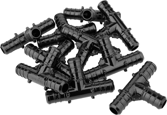 (Pack of 10) EFIELD Poly PPSU Pex Crimp Fitting 1/2" X 1/2" X 1/2" Tee For Pex Tubing Connection, ASTM F2159,(PPSU1807007-10PCS)