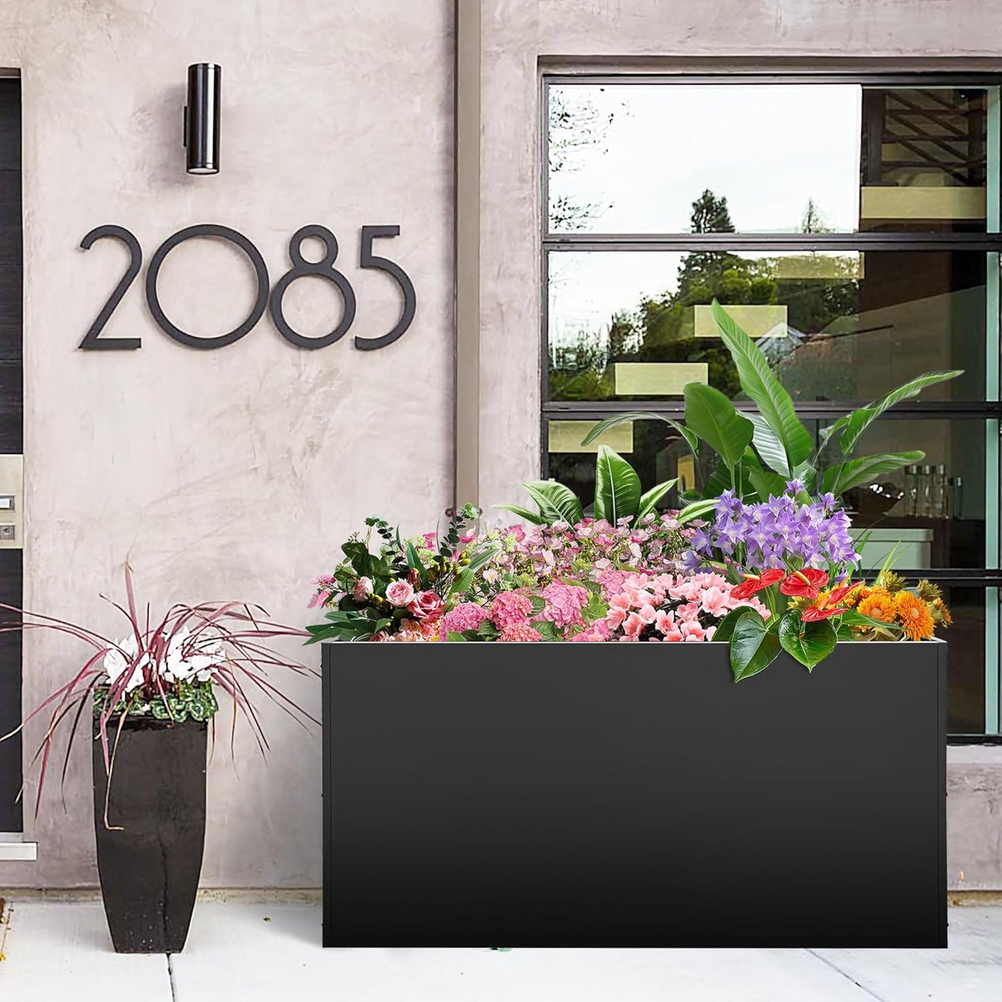 Metal Planter Box, Planter Boxes Outdoor Heavy Duty, Rectangular 3 Tier Adjustable Height Outdoor Planter, Galvanized Steel Plant Box, Garden Planter for Plants and Flowers, 38'' L x 16'' W x 20'' H