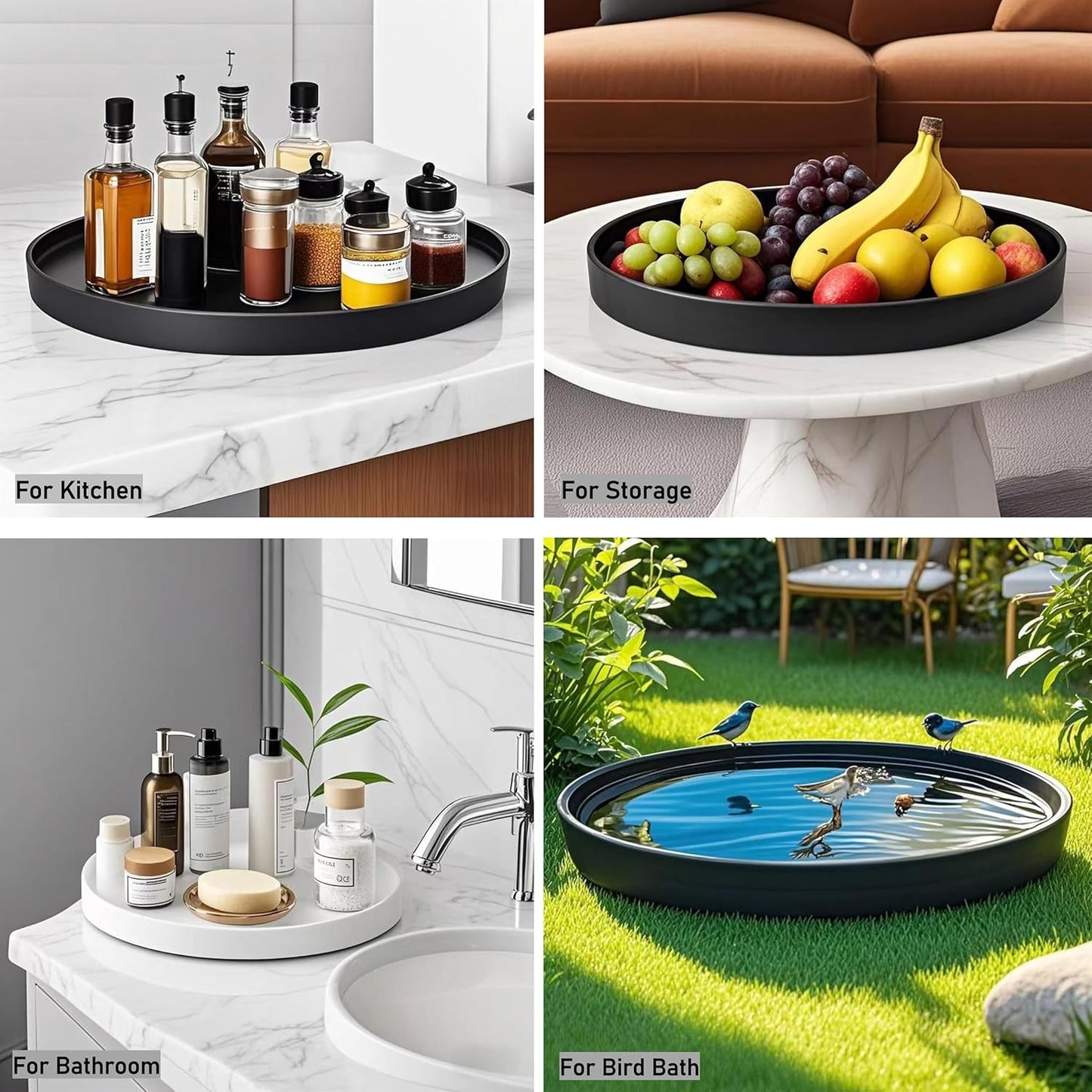 Ceramic Plant Saucer Pot Tray 12 Inch, Planter Saucers 4 5 6 7 8 9 10 11 12 Inch for Indoors Outdoor, Durable Sturdy Flower Drainage Tray for Glazed Pots Base (12.5 Inch-White)