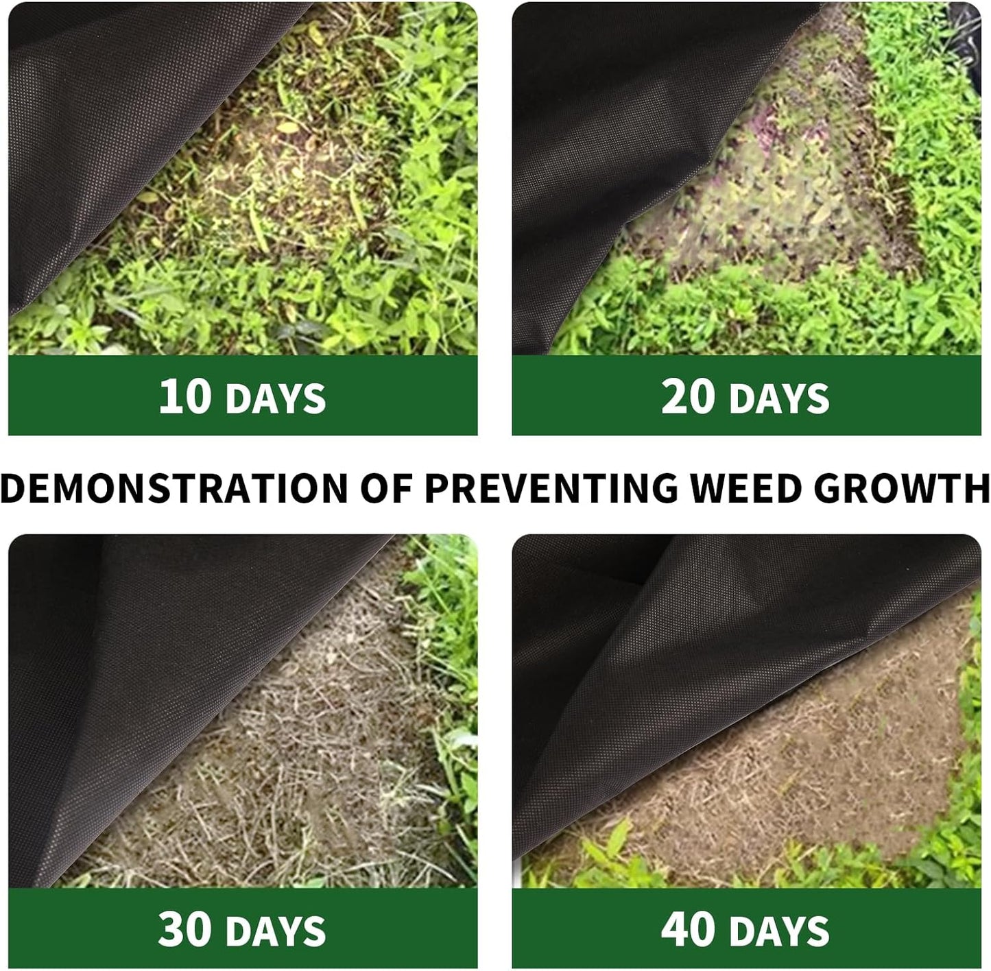 Non-Woven Weed Barrier Landscape Fabric, Durable Heavy-Duty Weed Removal Block, Easy to Set, Excellent Weed Control (3.2 oz) (3.2FT*32FT)