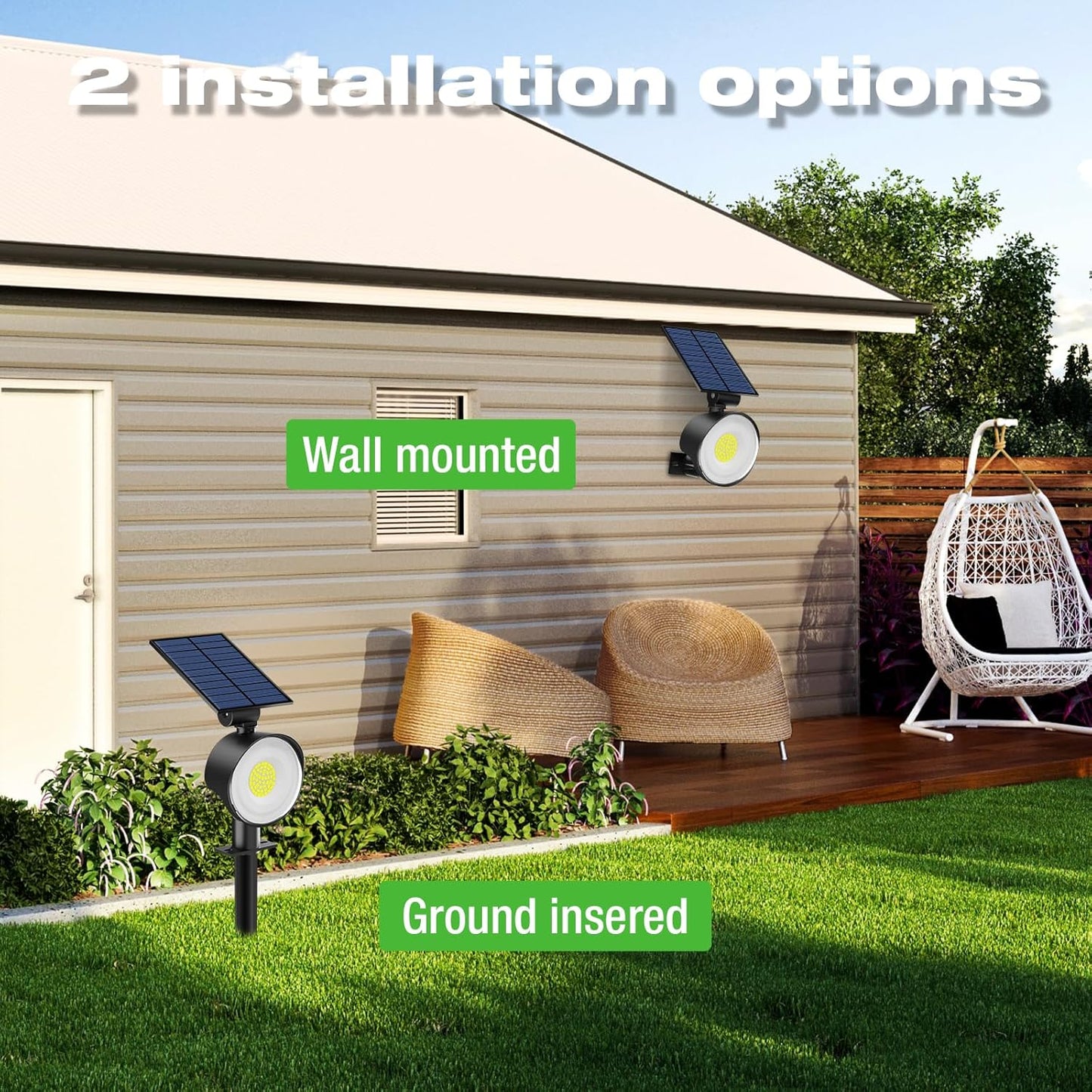 nipify Solar Lights Outdoor Waterproof, Spot Lights- 4 Pack/53 LED/3 Modes Solar Powered Spotlights 2-in-1 Auto On/Off Landscape Lighting for Outside Yard Wall Garden, Cool White