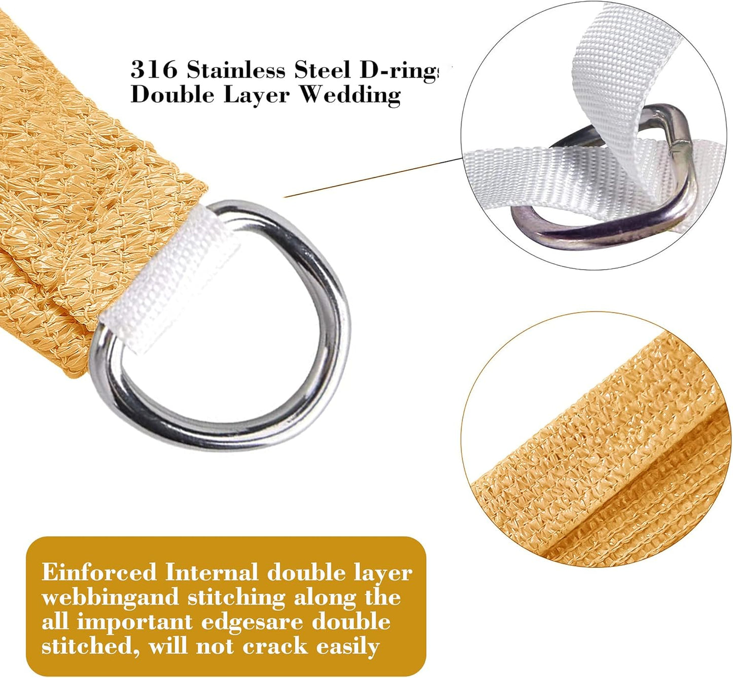 11' x 20' Sand Beige Rectangle Sun Shade Sail SSP1212 Canopy Durable Fabric UV Block Awning,We Make Custom Orders